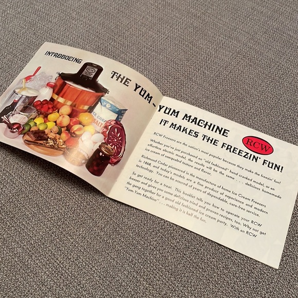 Vintage Recipes & Instructions for Homemade Ice Cream for RCW Ice Cream Machine - Picture 2 of 8